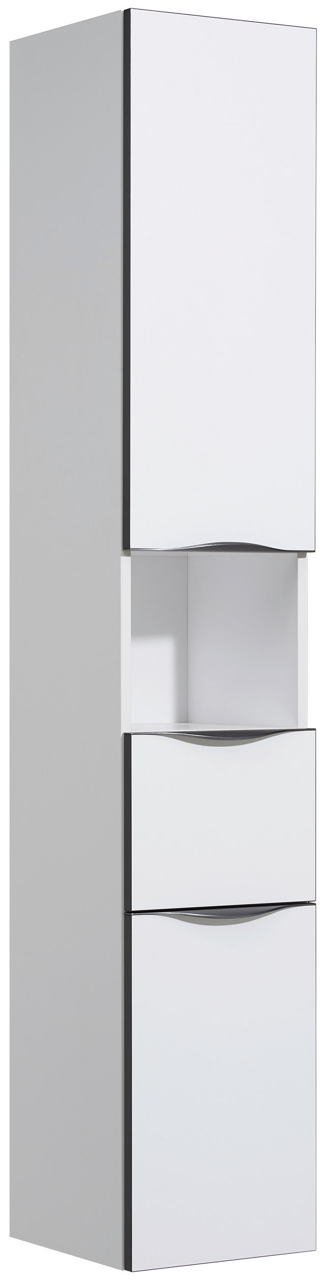 HOCHSCHRANK 30/168/33 cm  - Anthrazit/Weiß, KONVENTIONELL, Glas/Holzwerkstoff (30/168/33cm) - Sadena