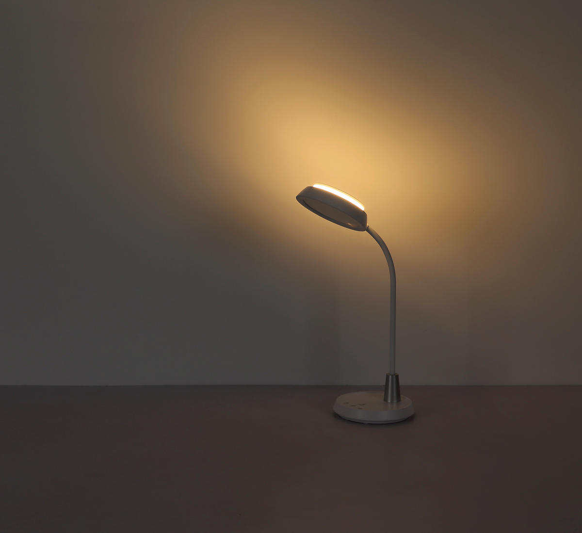 STOLNÍ LED LAMPA, dotykový stmívač, 30,6/17,2/44,8 cm - bílá/barvy stříbra, Design, plast (30,6/17,2/44,8cm) - Globo