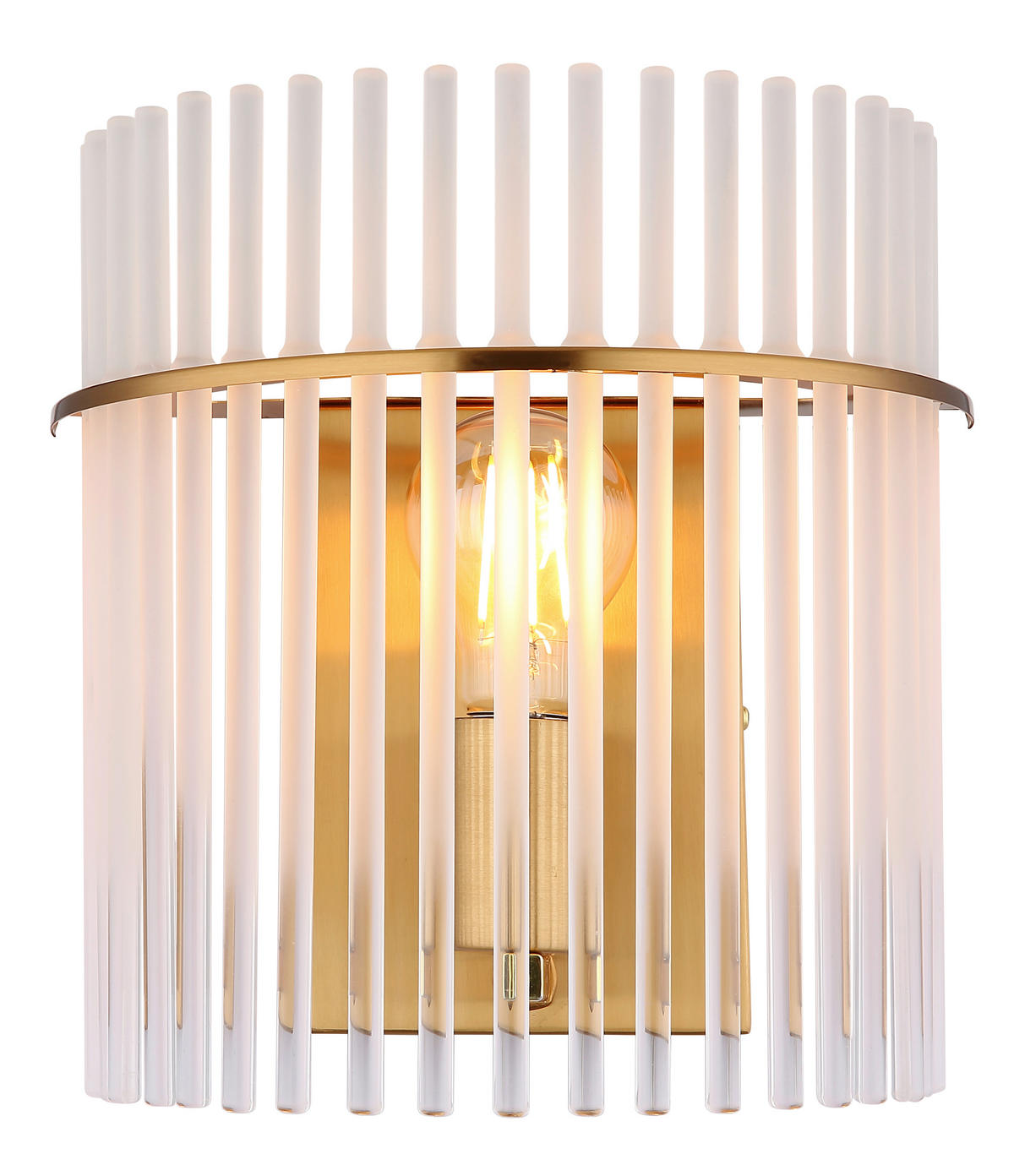 WANDLEUCHTE - Klar/Goldfarben, Konventionell, Glas/Metall (25/12,5/26cm) - Globo
