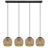 HÄNGLAMPA COLLY 100/20/120 cm  - svart/naturfärgad, Natur, metall/plast (100/20/120cm) - Globo
