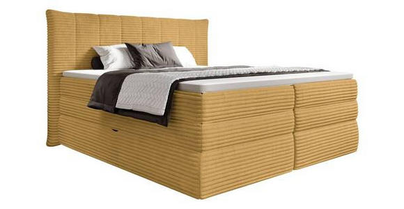 BOXSPRINGBETT 180/200 cm  in Gelb  - Gelb/Schwarz, Design, Kunststoff/Textil (180/200cm) - Esposa