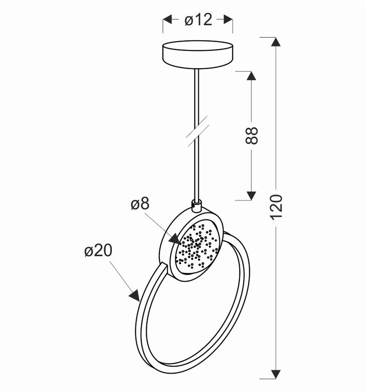LED-PENDELLEUCHTE 20/7,8/120 cm  - Schwarz/Weiß, KONVENTIONELL, Kunststoff/Metall (20/7,8/120cm)