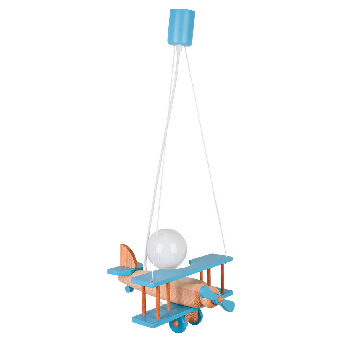 KINDERHÄNGELEUCHTE 29/31/75 cm   - Blau/Naturfarben, KONVENTIONELL, Holz (29/31/75cm)