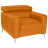 SESSEL in Echtleder Gelb  - Chromfarben/Gelb, Design, Leder/Metall (99/78-92/106cm) - Livetastic
