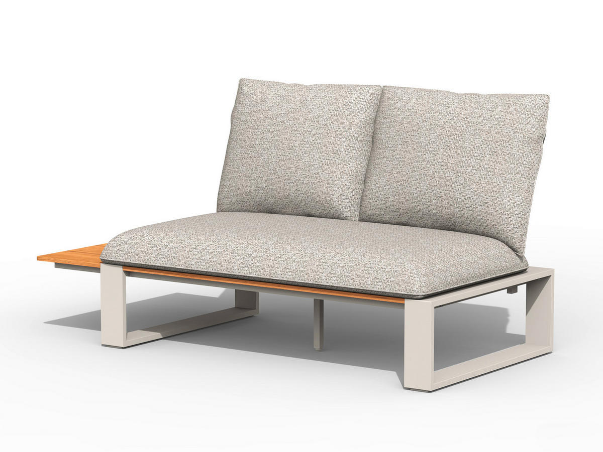 LOUNGEGARNITUR 4-teilig  - Creme/Teakfarben, Basics, Holz/Textil (247/247cm) - Tierra Outdoor