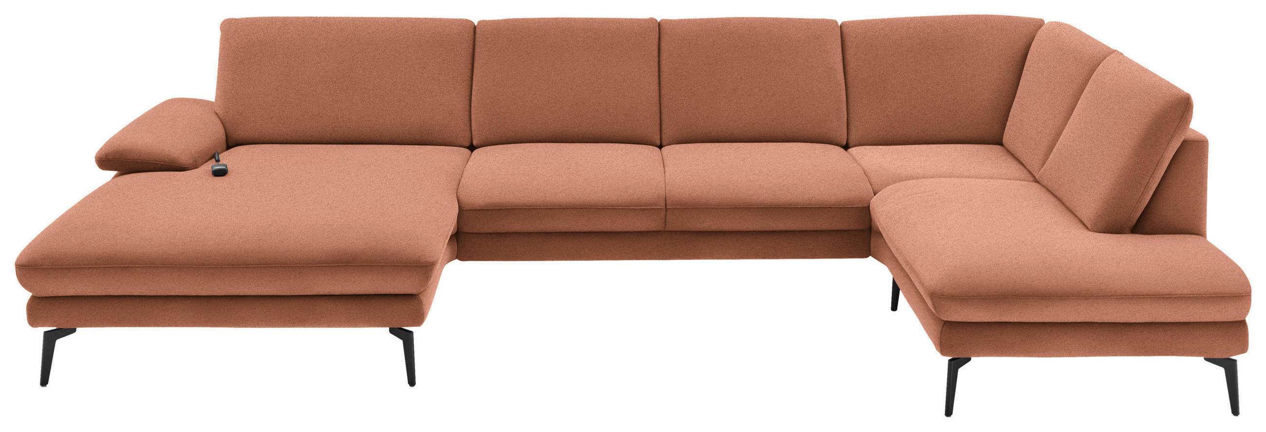 WOHNLANDSCHAFT in Webstoff Orange  - Schwarz/Orange, Design, Textil/Metall (180/344/208cm) - Dieter Knoll