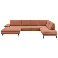 WOHNLANDSCHAFT in Webstoff Orange  - Schwarz/Orange, Design, Textil/Metall (180/344/208cm) - Dieter Knoll