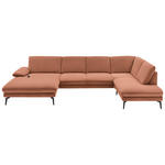WOHNLANDSCHAFT Orange Webstoff  - Schwarz/Orange, Design, Textil/Metall (180/344/208cm) - Dieter Knoll