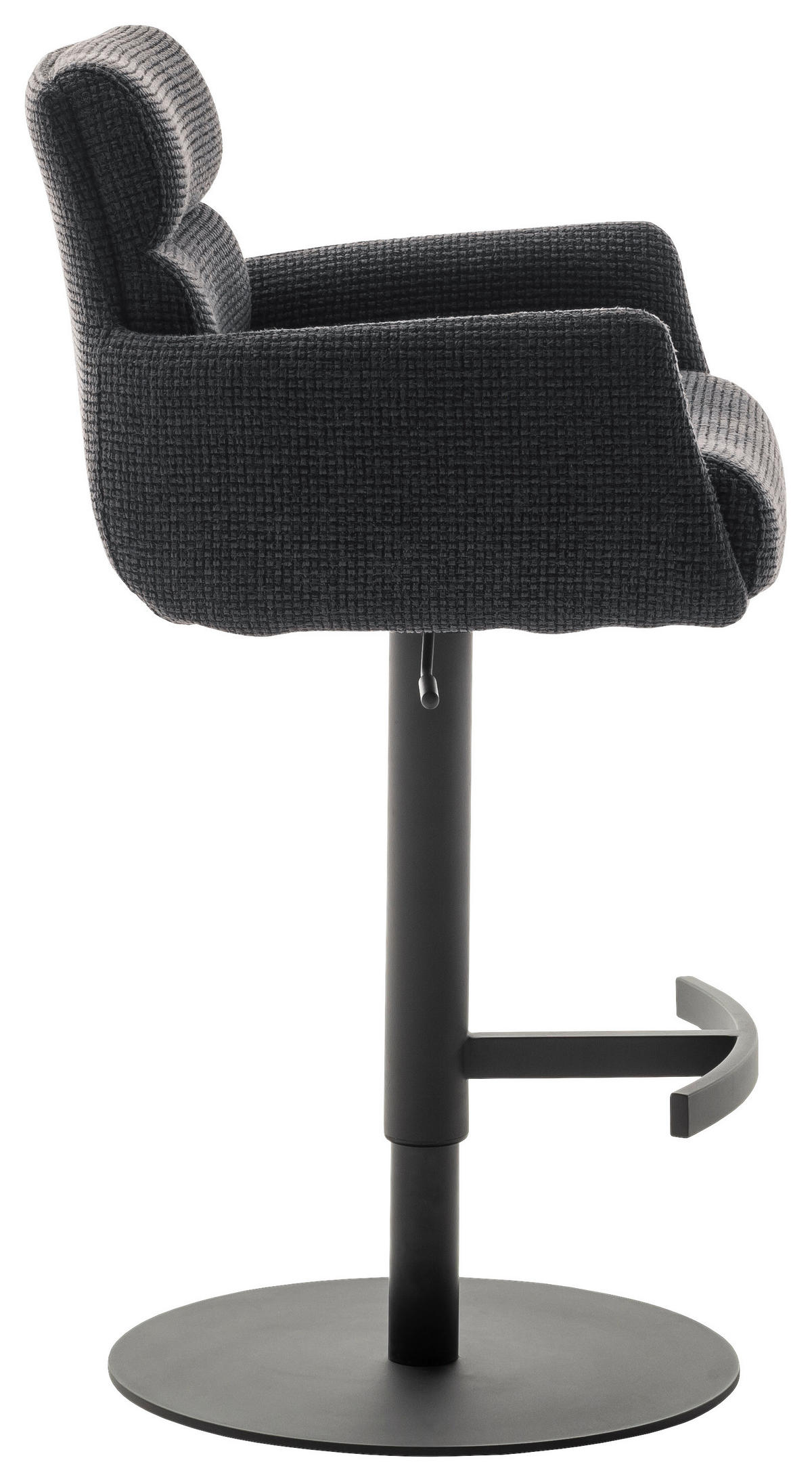 BARHOCKER in Metall, Textil Anthrazit  - Anthrazit/Schwarz, Design, Textil/Metall (54/84/52cm) - Dieter Knoll