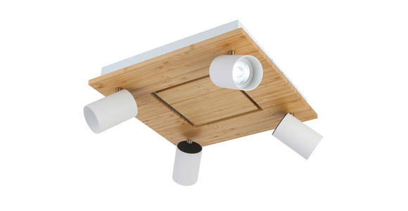 LED-STRAHLER 40/40/14 cm - Schwarz/Naturfarben, KONVENTIONELL, Naturmaterialien/Kunststoff (40/40/14cm) - Novel