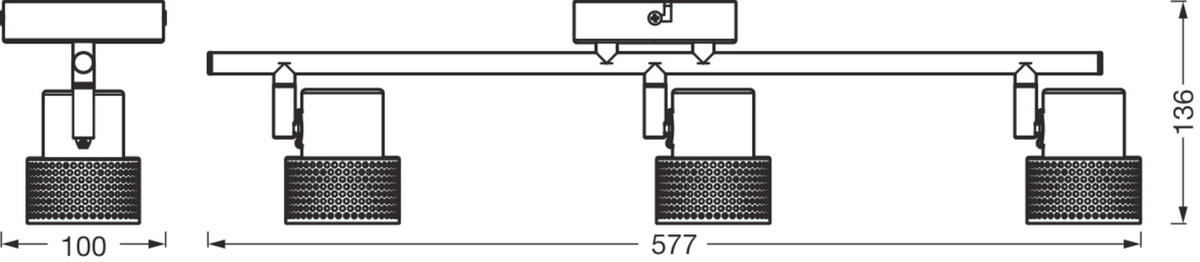 LED-STRAHLER 57,7/10/13,6 cm   - Weiß, Basics, Holz/Metall (57,7/10/13,6cm) - Osram