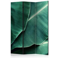 Paravent einseitig mit 3  Flügel - Dunkelgrün/Mintgrün, Basics, Holz/Textil (135/172/3cm) - artgeist