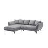 ECKSOFA Struktur Grau, Hellgrau  - Hellgrau/Schwarz, Design, Textil/Metall (187/282cm) - Livetastic