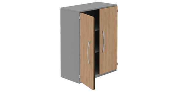 AKTENSCHRANK Grau, Eichefarben - Eichefarben/Grau, KONVENTIONELL, Holzwerkstoff (80/111,7/43cm) - Moderano