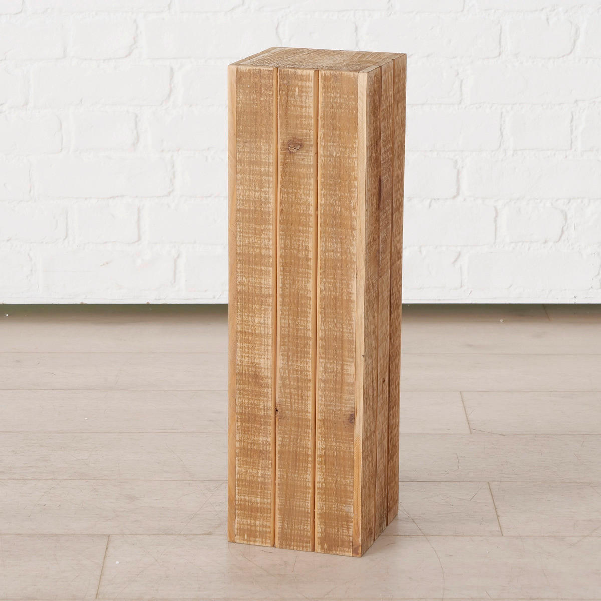 DEKOSÄULE Holz Spießtanne  - Naturfarben, Basics, Holz (16/16/55cm) - Boltze Home