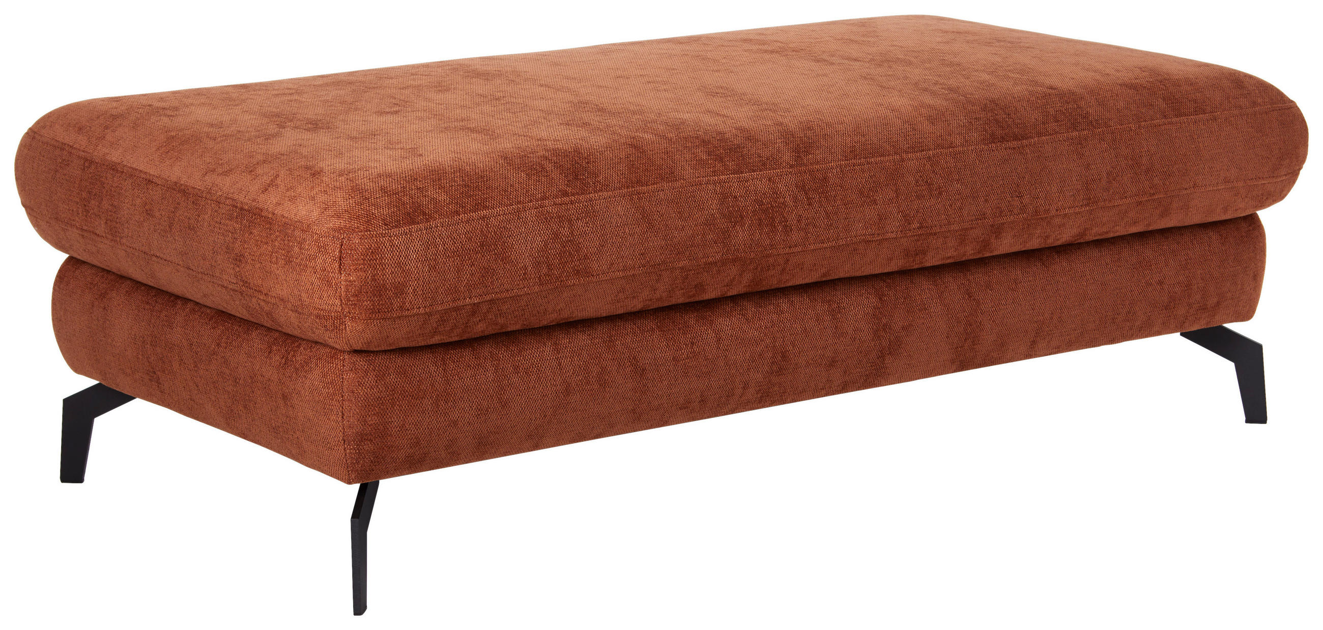 HOCKER Flachgewebe Rostfarben  - Rostfarben/Schwarz, Design, Textil/Metall (136/44/70cm) - Stylife