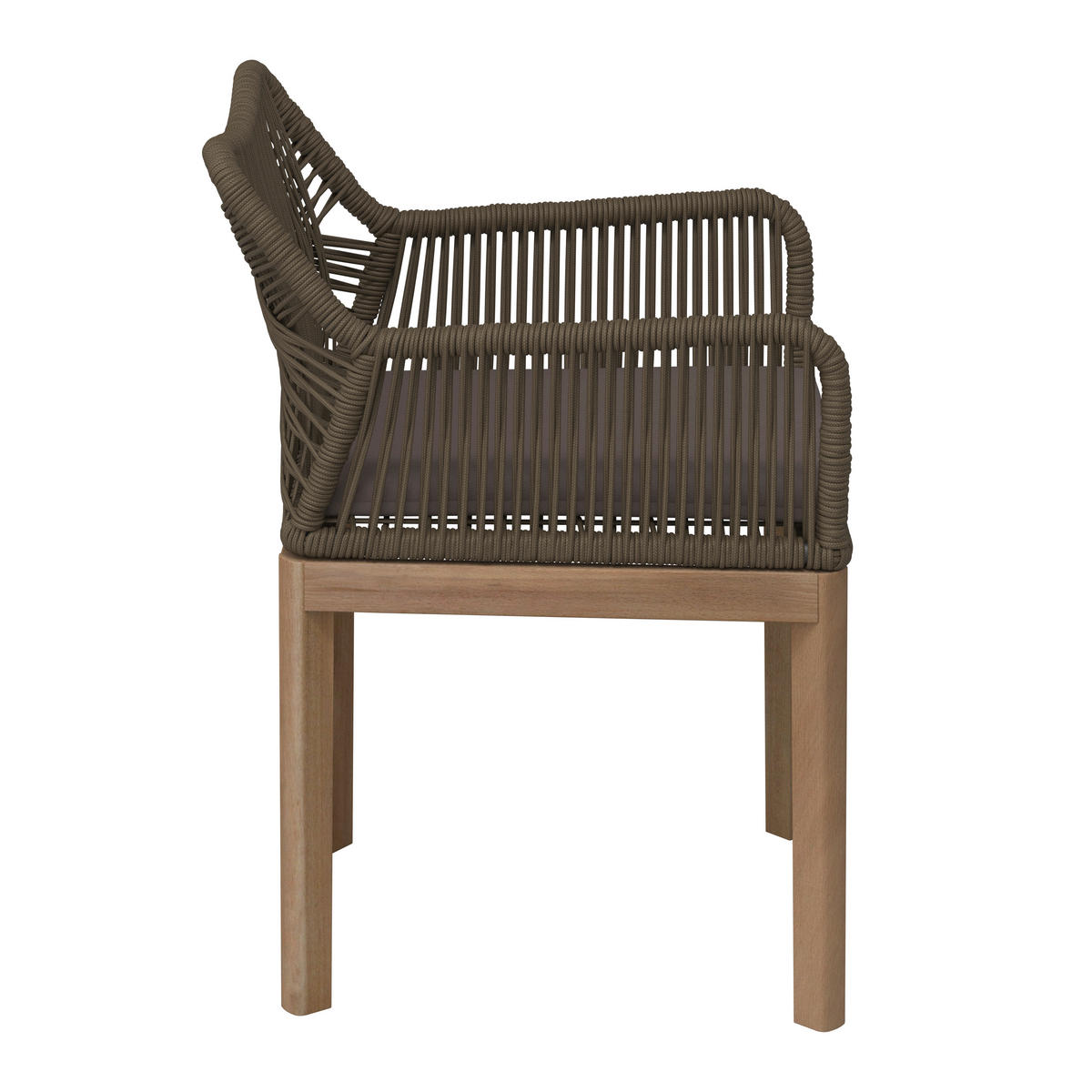 FOTOLIU PENTRU GRĂDINĂ in lemn, metal, plastic, textil gri deschis, culoare lemn tec  - gri deschis/culoare lemn tec, Modern, plastic/lemn (58/64/81cm) - Ambia Garden