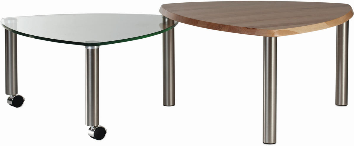 COUCHTISCH in Holz, Metall, Glas 80/80/45 cm  - Eichefarben, Design, Glas/Holz (80/80/45cm)