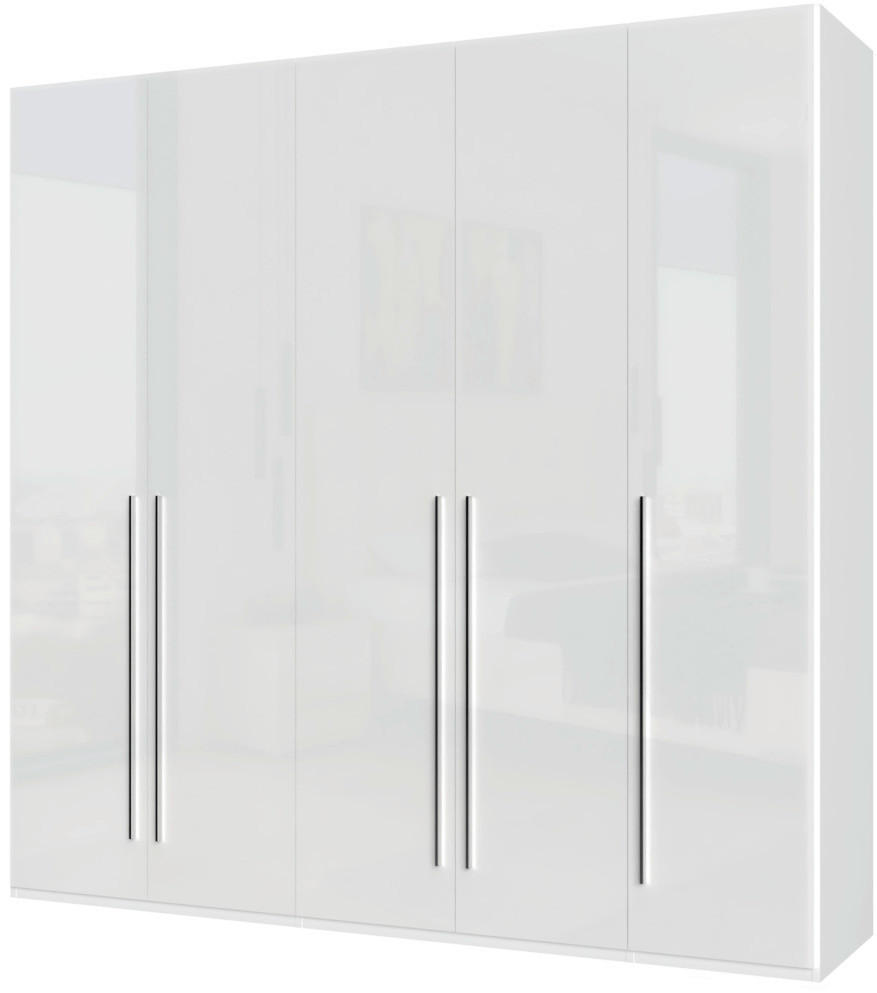 ORMAR SA KLASIČNIM VRATIMA bela, bela visoki sjaj  227/224/56 cm  - bela visoki sjaj/bela, Dizajnerski, pločasti materijal/plastika (227/224/56cm)