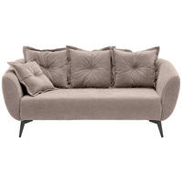 2,5-SITZER Mikrofaser Beige  - Beige/Schwarz, MODERN, Textil/Metall (196/94/103cm) - Livetastic