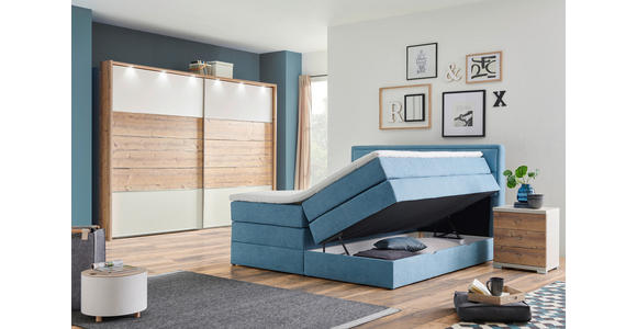 BOXSPRINGBETT 160/200 cm  in Blau  - Blau/Schwarz, KONVENTIONELL, Kunststoff/Textil (160/200cm) - Esposa