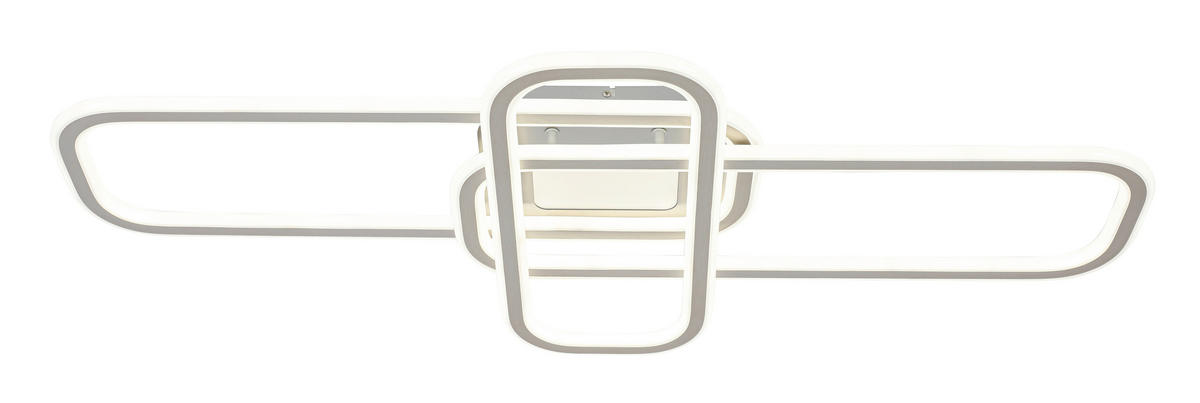 LED-DECKENLEUCHTE Etamin 103/46/11 cm   - Alufarben/Weiß, Design, Kunststoff/Metall (103/46/11cm) - Novel