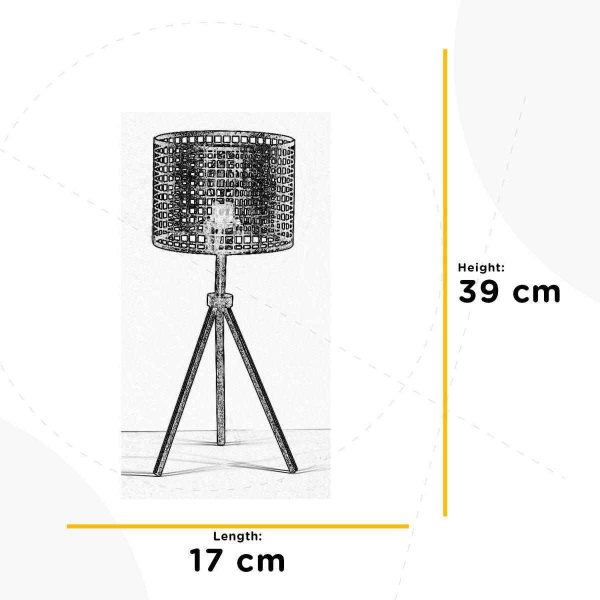 TISCHLEUCHTE FLAM 17/17/39 cm   - Schwarz, Design, Metall (17/17/39cm)