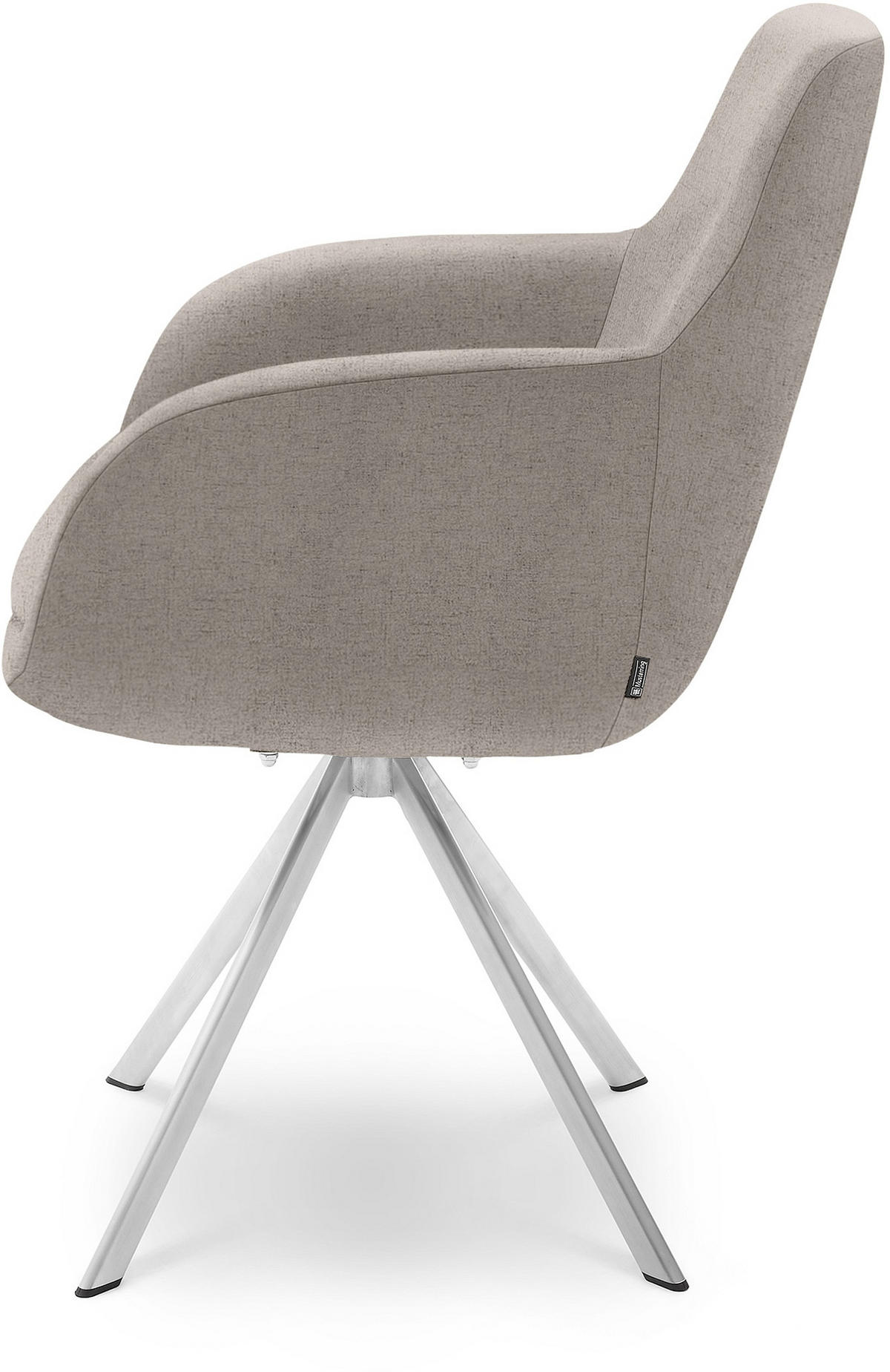 ARMLEHNSTUHL  in Edelstahl Webstoff  - Taupe/Edelstahlfarben, Design, Textil/Metall (62/86/66cm) - Musterring