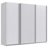 GARDEROB MED SKJUTDÖRRAR 250/216/65 cm 3-dörrar - vit, Modern, metall/trämaterial (250/216/65cm) - MID.YOU