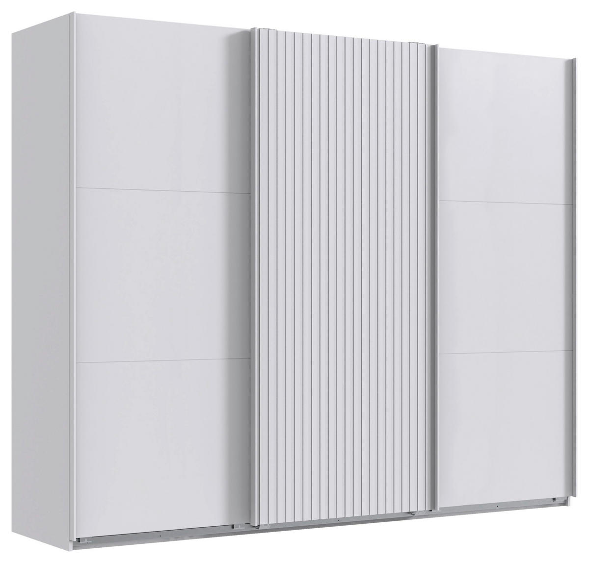 GARDEROB MED SKJUTDÖRRAR 250/216/65 cm 3-dörrar - vit, Modern, metall/trämaterial (250/216/65cm) - MID.YOU