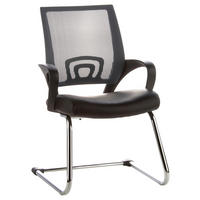 BESÖKSSTOL  i läderimitation, nätklädsel grå, svart  - silver/grå, Basics, metall/textil (57/98/52cm) - MID.YOU