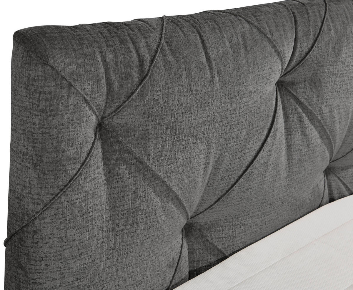 BOXSPRINGBETT 180/200 cm  in Anthrazit  - Anthrazit/Schwarz, Design, Holzwerkstoff/Kunststoff (180/200cm) - Boxxx