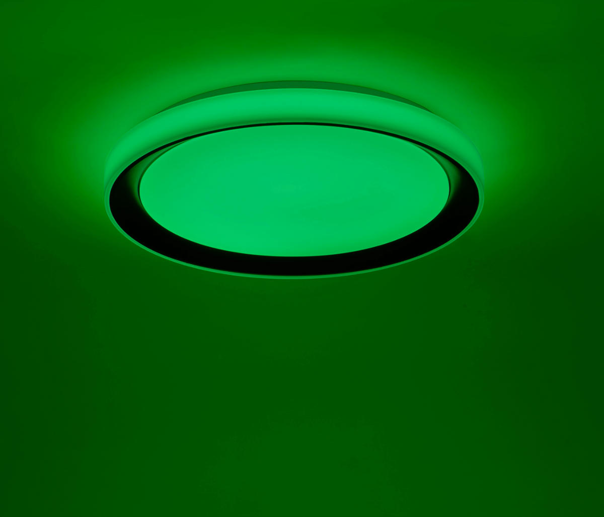 LED-DECKENLEUCHTE LOLASMART-DISC  Smart 51/7,5 cm   - Schwarz, Design, Kunststoff/Metall (51/7,5cm)