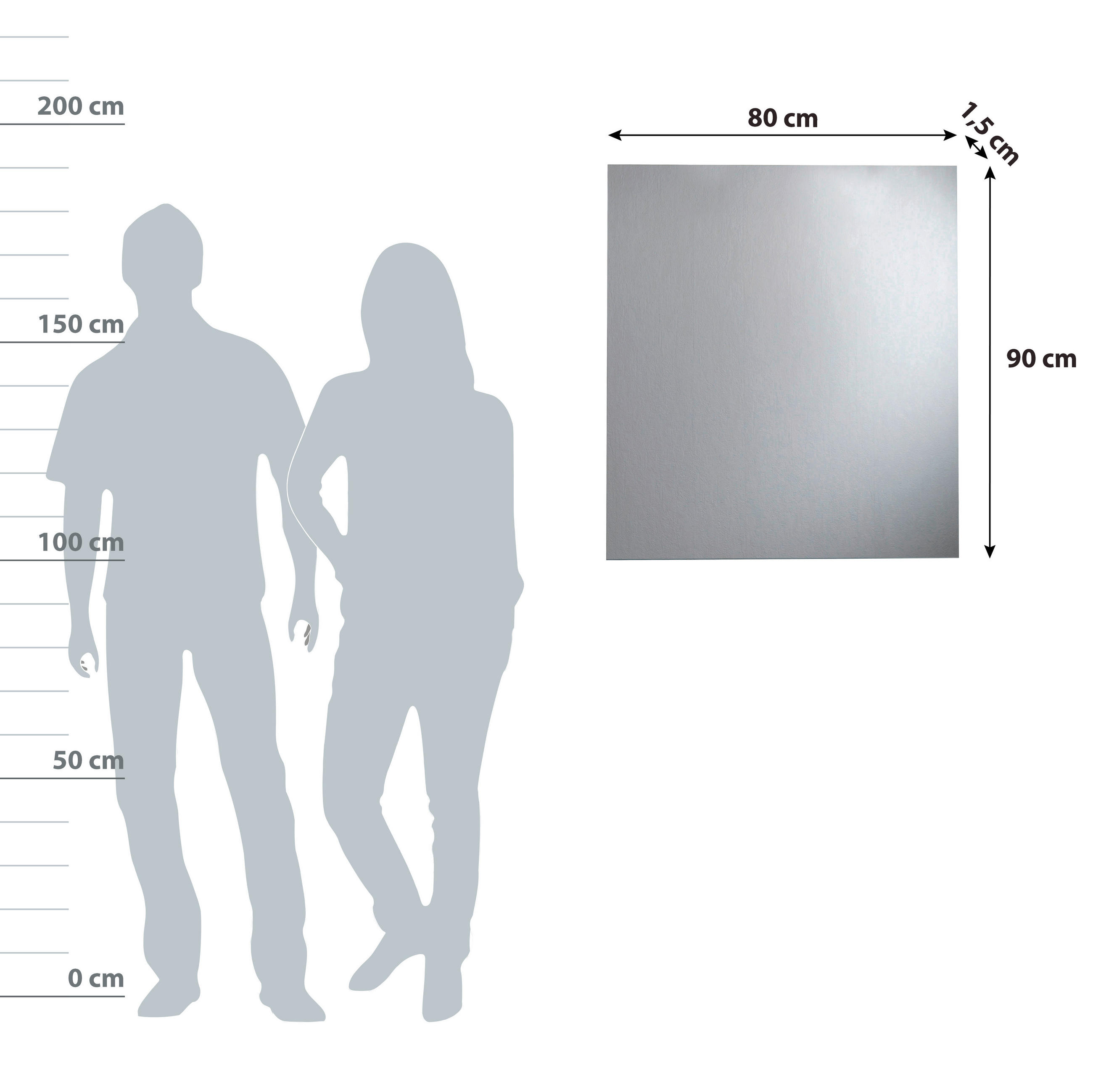 WANDSPIEGEL 80/90/1,5 cm - Basics, Glas (80/90/1,5cm) - MID.YOU