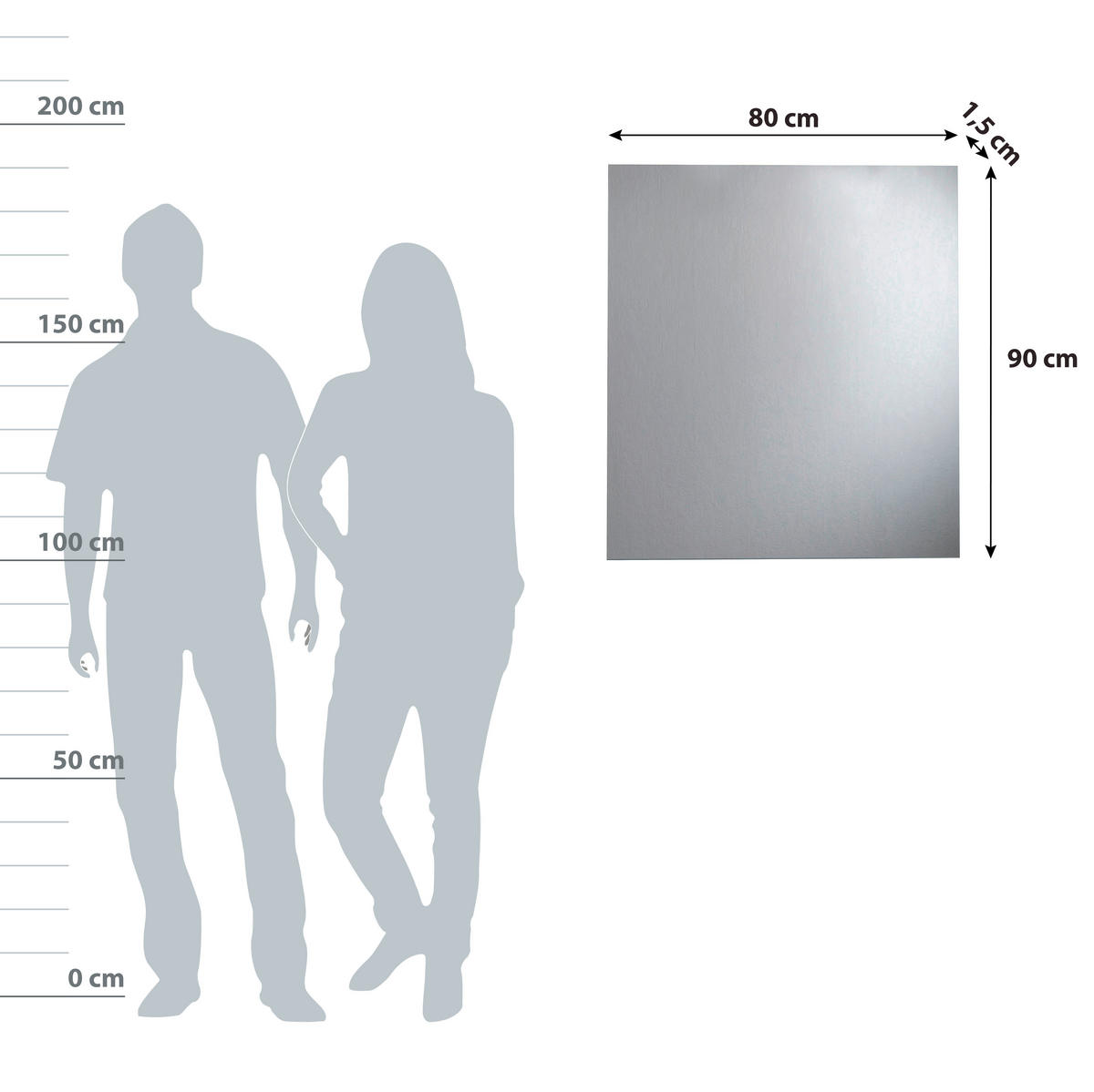 WANDSPIEGEL 80/90/1,5 cm  - Basics, Glas (80/90/1,5cm) - MID.YOU