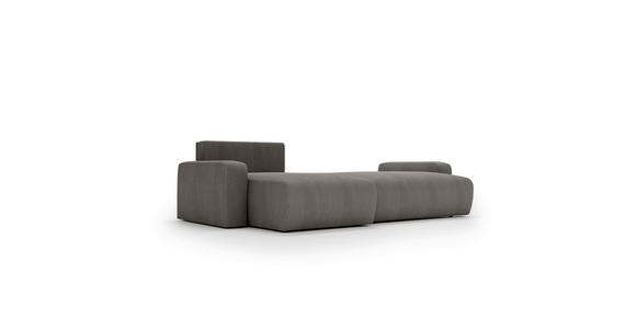 ECKSOFA in Cord Dunkelgrau  - Dunkelgrau/Schwarz, MODERN, Kunststoff/Textil (150/245cm) - Carryhome