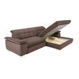 ECKSOFA in Mikrofaser Hellbraun  - Chromfarben/Hellbraun, Design, Textil/Metall (265/180cm) - Carryhome