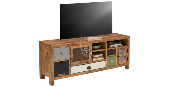 LOWBOARD  in 140/55/40 cm  - Messingfarben/Multicolor, LIFESTYLE, Holz/Metall (140/55/40cm) - Landscape