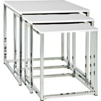 BEISTELLTISCH in Metall, Holzwerkstoff 29/34/39/29/34/39/36/39/42 cm  - Weiß, Design, Holzwerkstoff/Metall (29/34/39/29/34/39/36/39/42cm) - Carryhome
