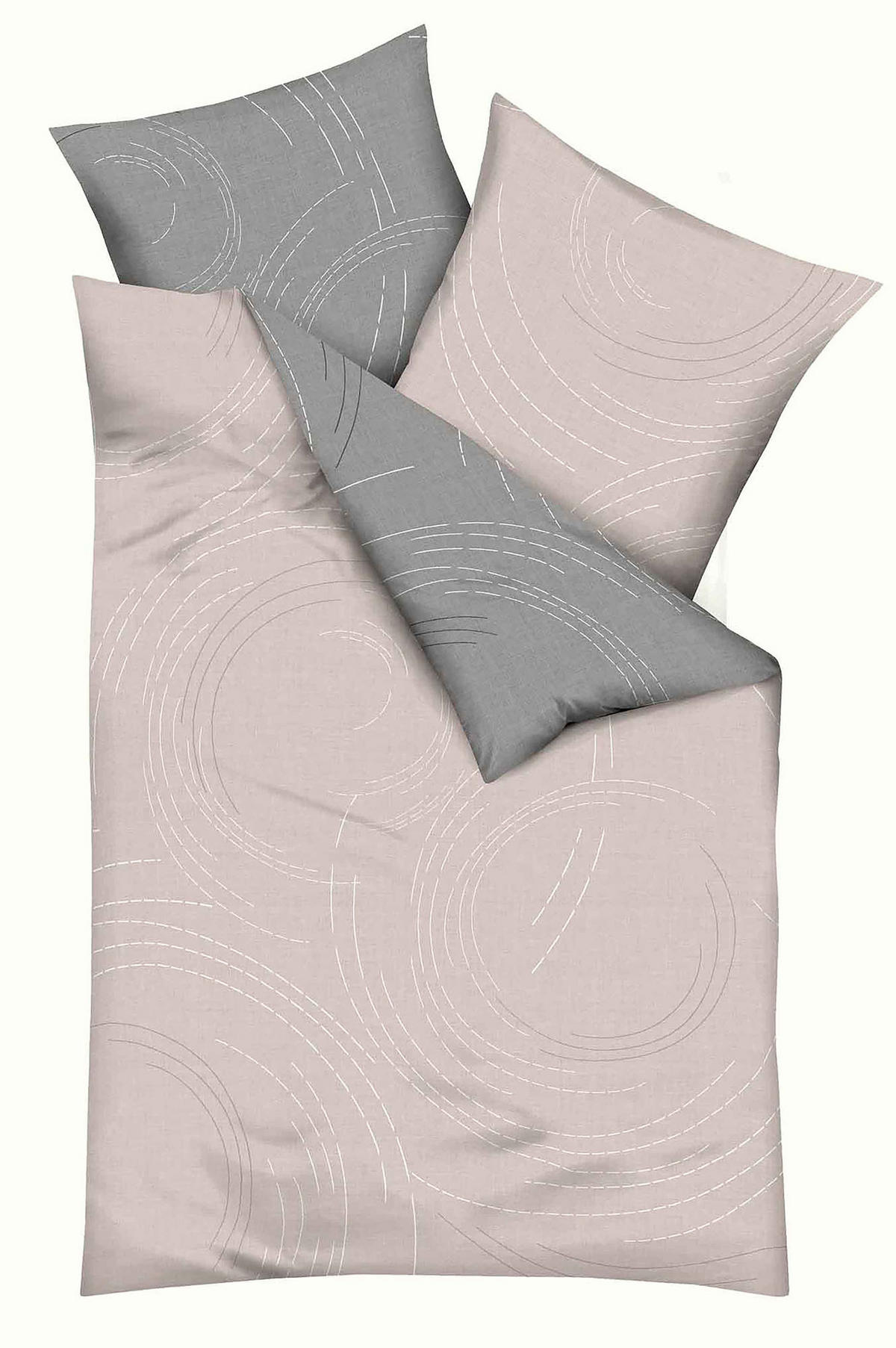 POSTELJNINA JARO 140/200 cm saten siva, roza  - roza/siva, Design, tekstil (140/200cm) - Kaeppel