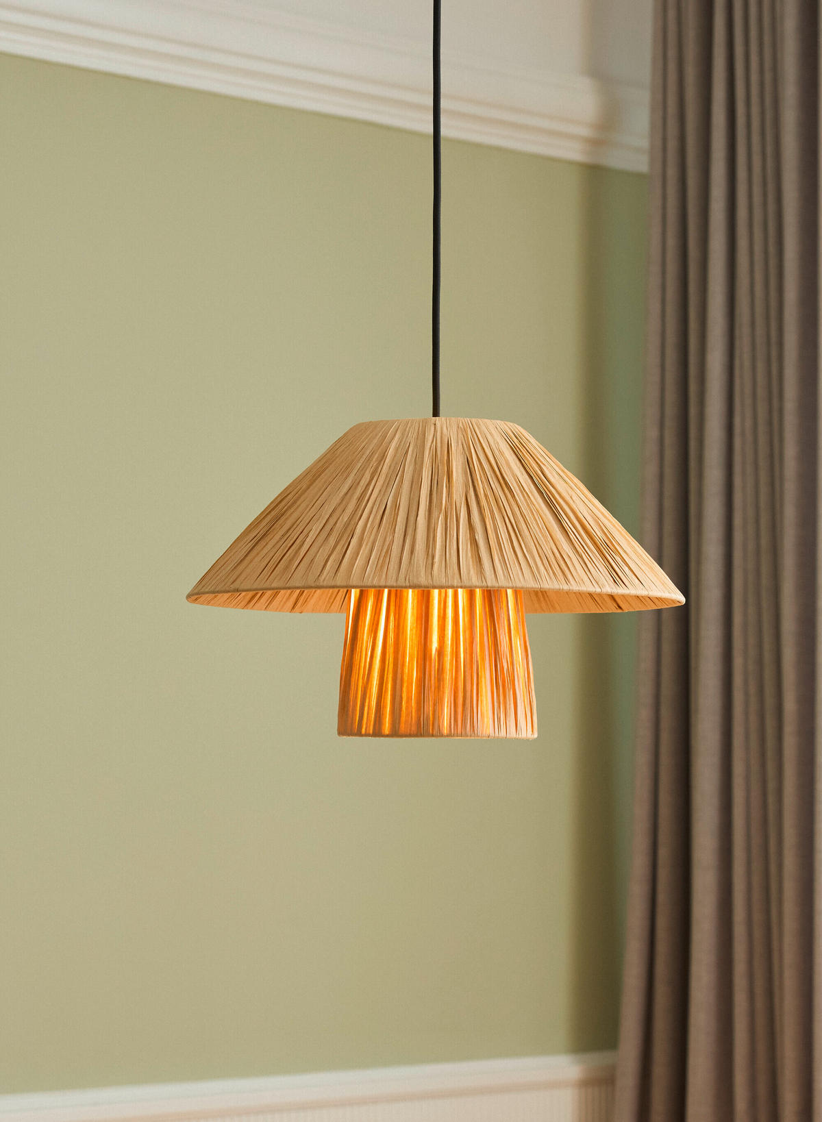 PENDELLEUCHTE 40/120 cm   - Braun, Natur, Naturmaterialien/Metall (40/120cm) - Ledvance
