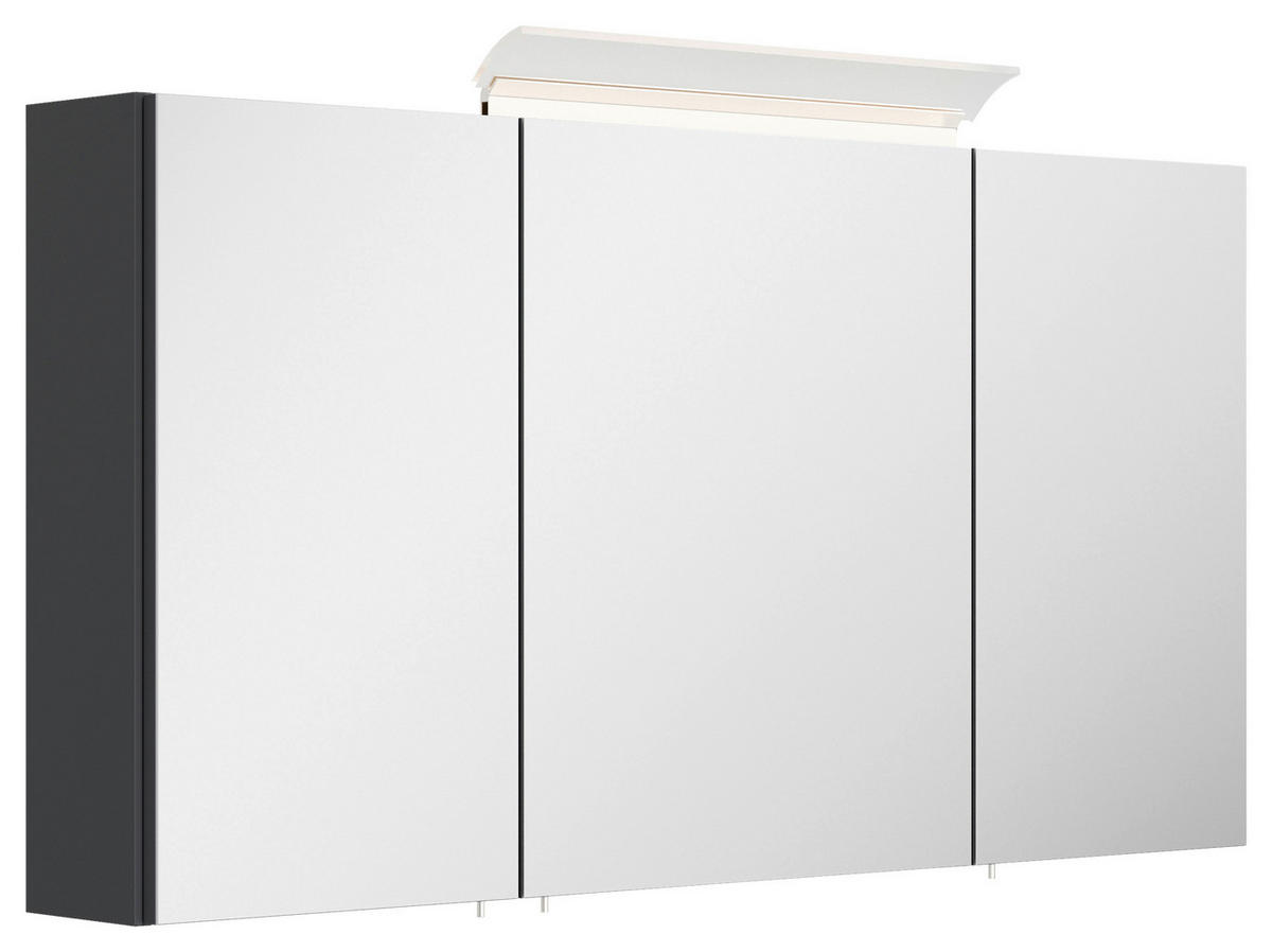 BADEZIMMER 2-teilig  in 120 cm  - Graphitfarben/Weiß, Basics, Holzwerkstoff/Stein (120cm) - MID.YOU