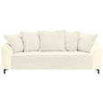 3-SITZER-SOFA in Cord, Velours Creme  - Creme/Schwarz, KONVENTIONELL, Textil/Metall (228/84/99cm) - Carryhome