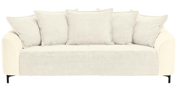 3-SITZER-SOFA in Cord, Velours Creme  - Creme/Schwarz, KONVENTIONELL, Textil/Metall (228/84/99cm) - Carryhome