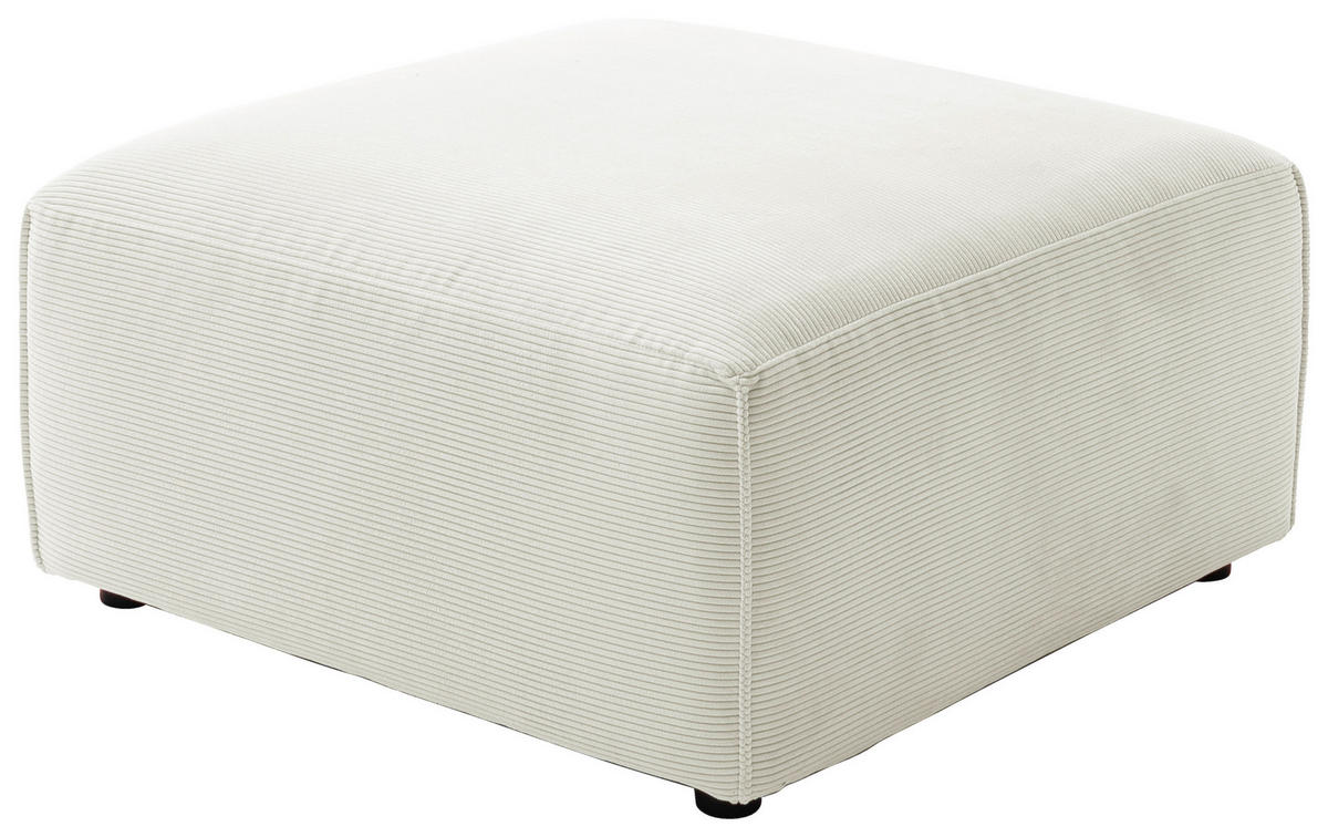 HOCKERTextil Weiss  - Weiss/Schwarz, Design, Kunststoff/Textil (80/42/80cm) - Pure Home Lifestyle