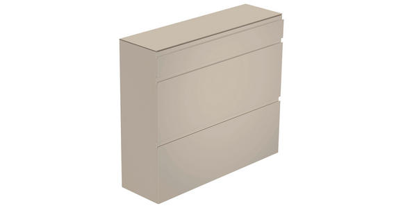 SCHUHKIPPER - Taupe, Design, Glas/Holzwerkstoff (110/96/33cm) - Moderano