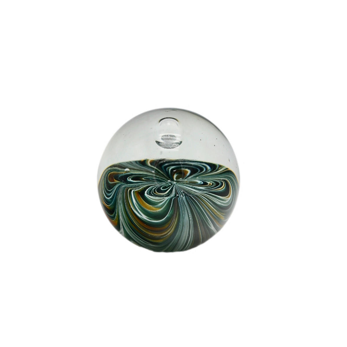 DEKORAČNÁ GUĽA - číra/zelená, Basics, sklo (8cm) - Ambia Home