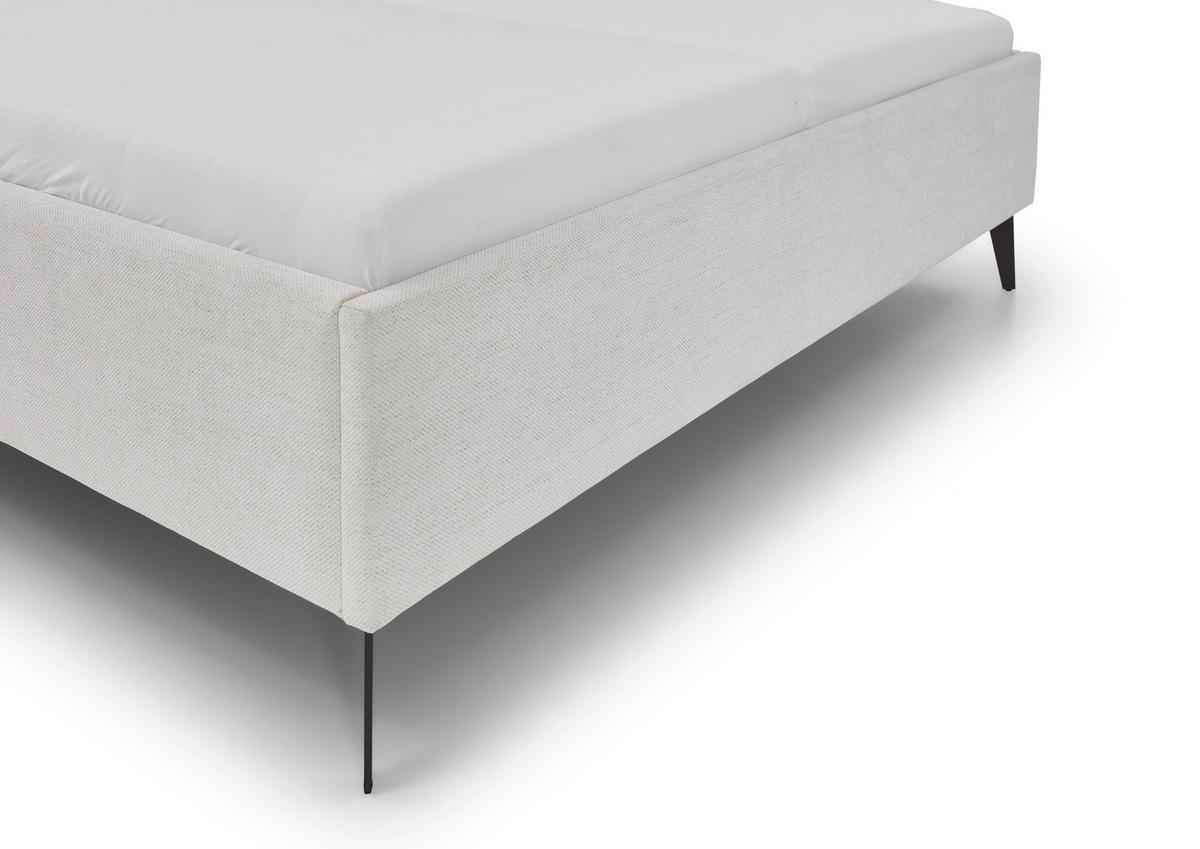 POLSTERBETT 160/200 cm  in Beige  - Beige/Schwarz, Design, Textil/Metall (160/200cm) - Xora