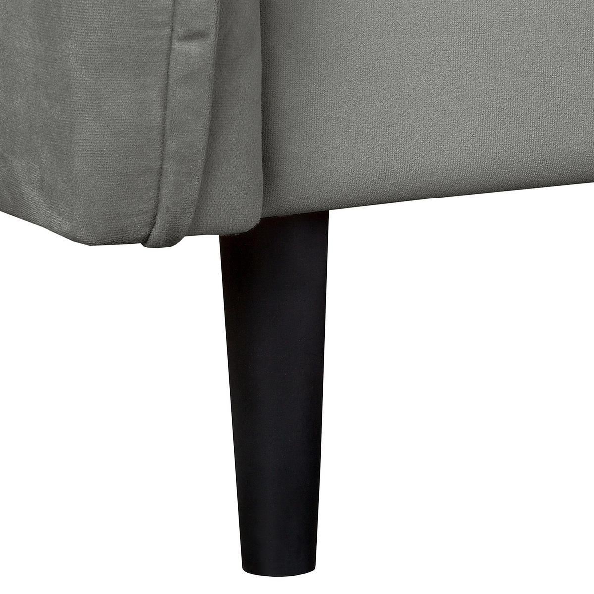 2-SITZER-SOFA JULI in Samt Dunkelgrau  - Dunkelgrau/Schwarz, Design, Holz/Textil (138/86/100cm) - P & B