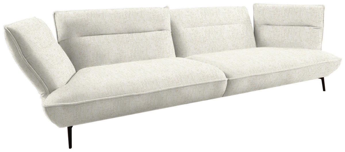MEGASOFA in Flachgewebe Creme  - Creme/Schwarz, Design, Holzwerkstoff/Textil (339/92/99cm) - Moderano
